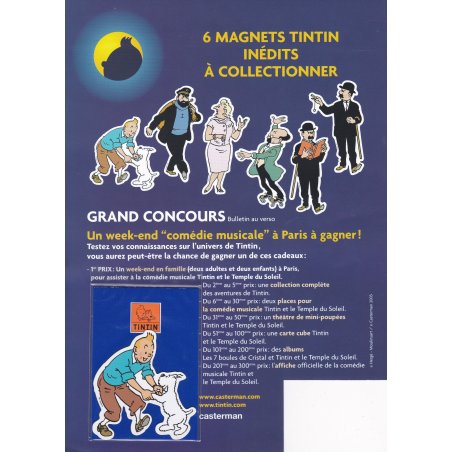 Tintin - 6 magnets - Tintin et Milou
