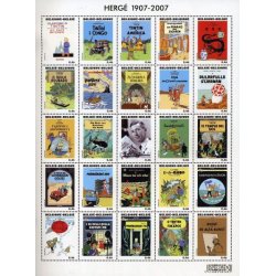 Hergé - 25 timbres à la une