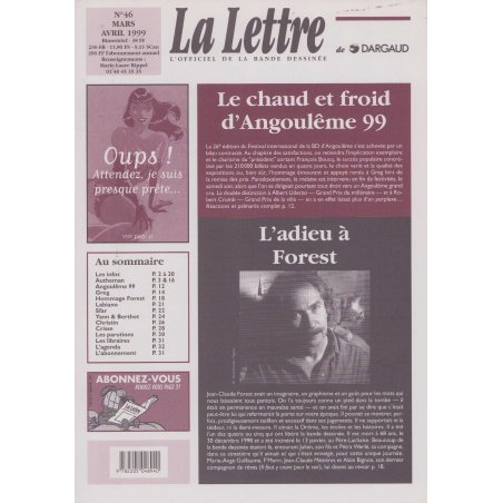 La lettre de Dargaud (46) - Angoulême 1999 - L'adieu à Forest