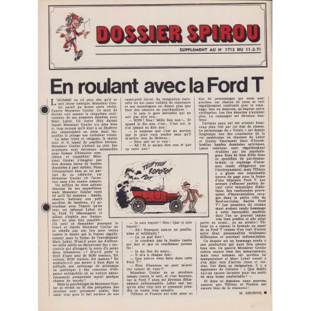 Dossier Spirou (1713) - En roulant avec la Ford T