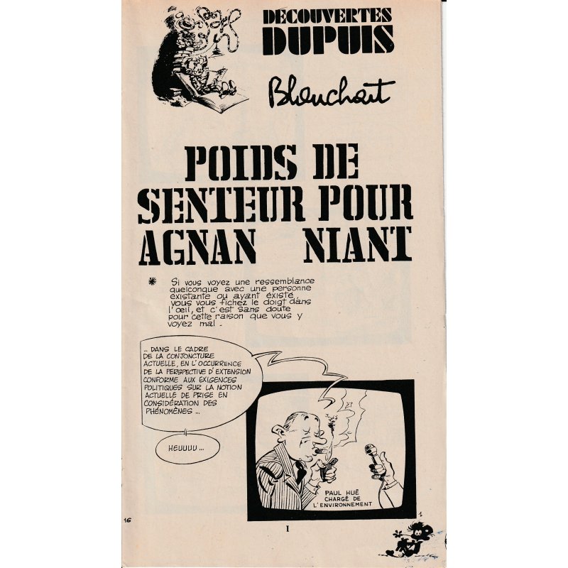 Découvertes Dupuis (1922) - Agnan Niant - Poids de senteur pour Agnan Niant (1)